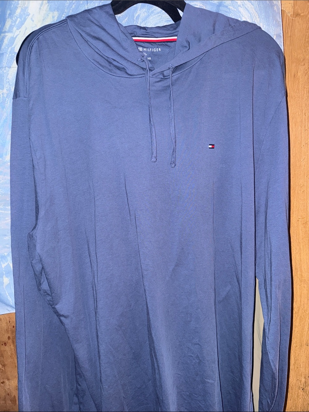 Tommy Hilfiger Men's Navy Blue lightweight Pullover Hoodie XXL